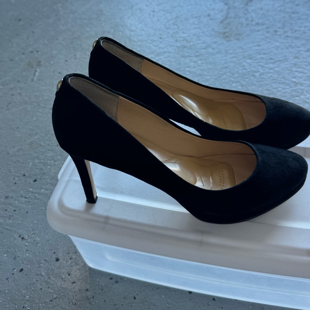 Ivanka Trump Elegant Black Suede Heels